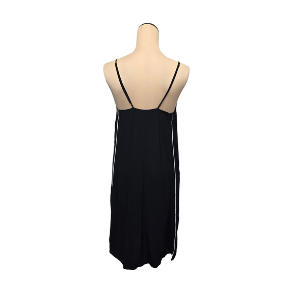 Avec Les Filles Dress Womens Small Black Sleeveless‎ Midi Button Side Slip Tank - Picture 2 of 9